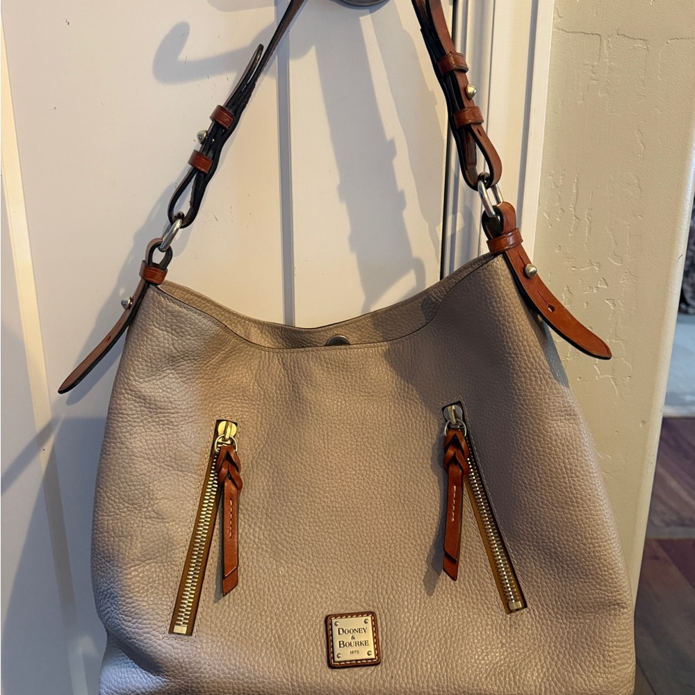 Dooney & Bourke Cream Leather Hobo Bag